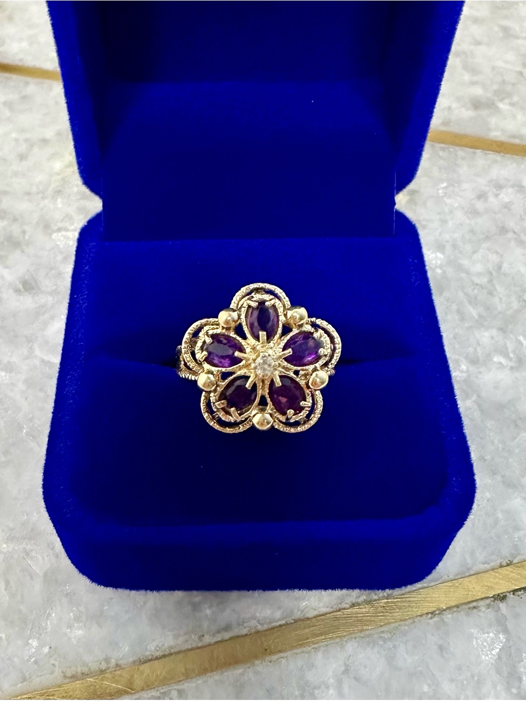 Solid 14k Gold Amethyst Ring